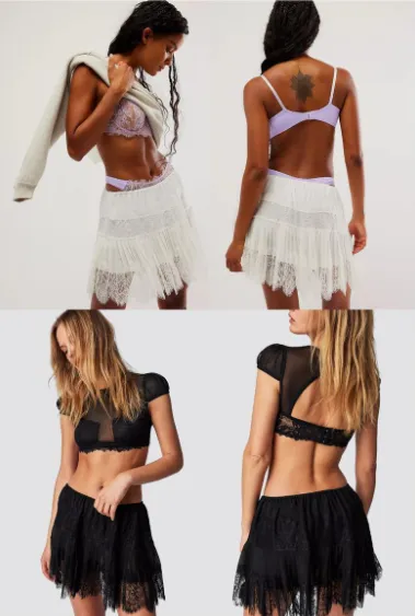 2025 Women's Cable Knit Lace Mini Sweater Dress 2PC