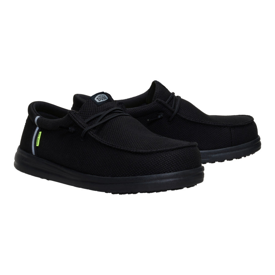 Wally Work Comp Toe Wide - Black/Black