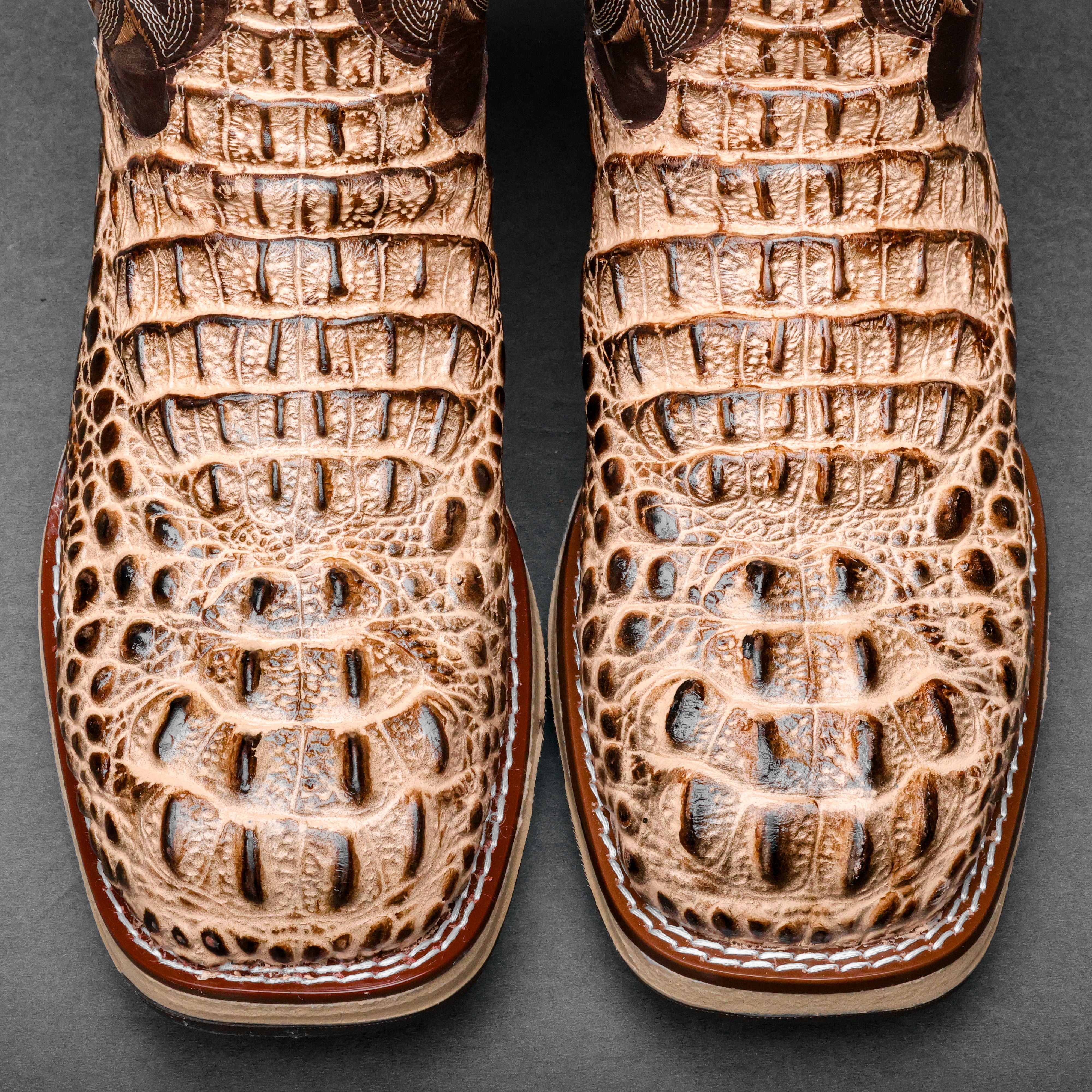 Bone Caiman Neck Leather Boots With 3D Lightweight Sole - Composite Toe