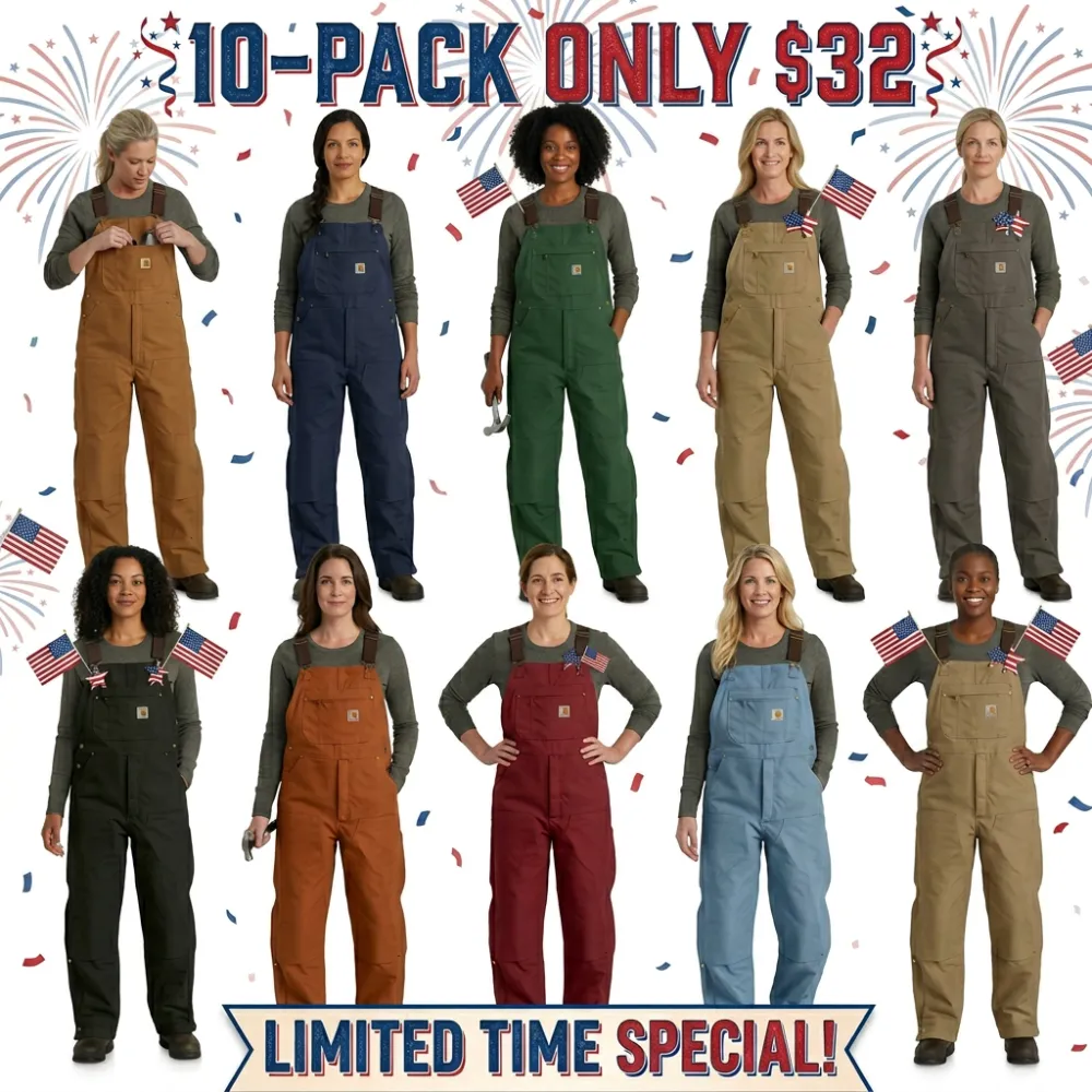 💥Last Day💥Promotion ! Women Denim Bib Overalls, Workwear with Adjustable Straps and Convenient Tool Pockets