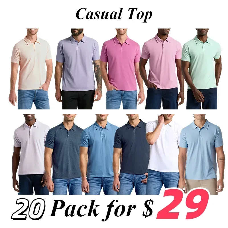 RL Men'S Casual Business POLO Shirt, Breathable Pique Fabric,Classic Polo