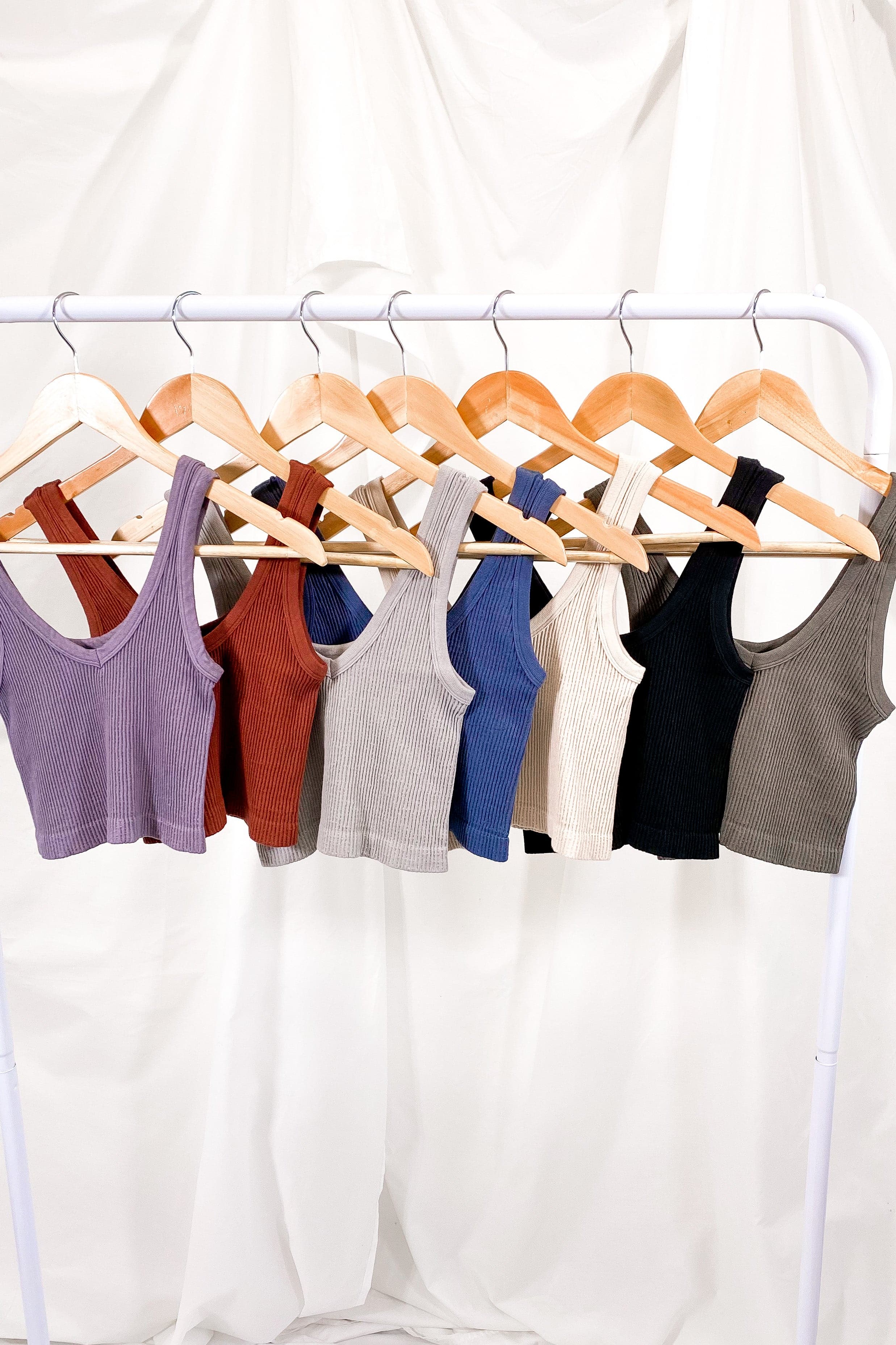 Ribbed Seamless Cropped Tank Bra Top