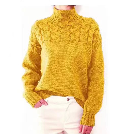 ⏰ LAST DAY SAVE 50% 💥2025 Hot Sale Women's Jumper Turtleneck Cable Knit Braided Sweater