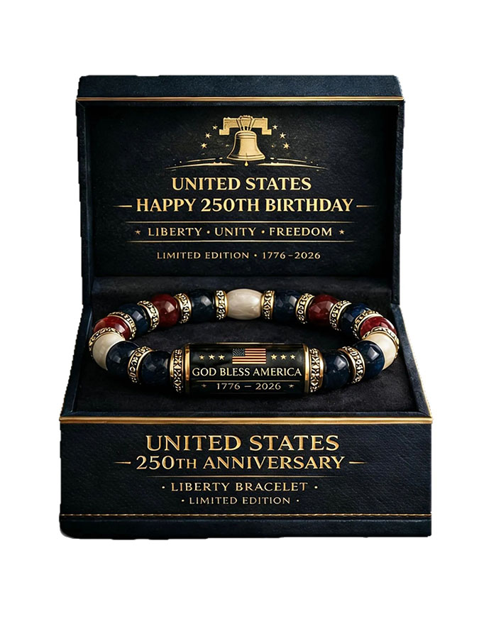 Unisex American Flag Bracelet, Jade Tube Drill Ring Bracelet, 250Th Anniversary Bracelet In The United States