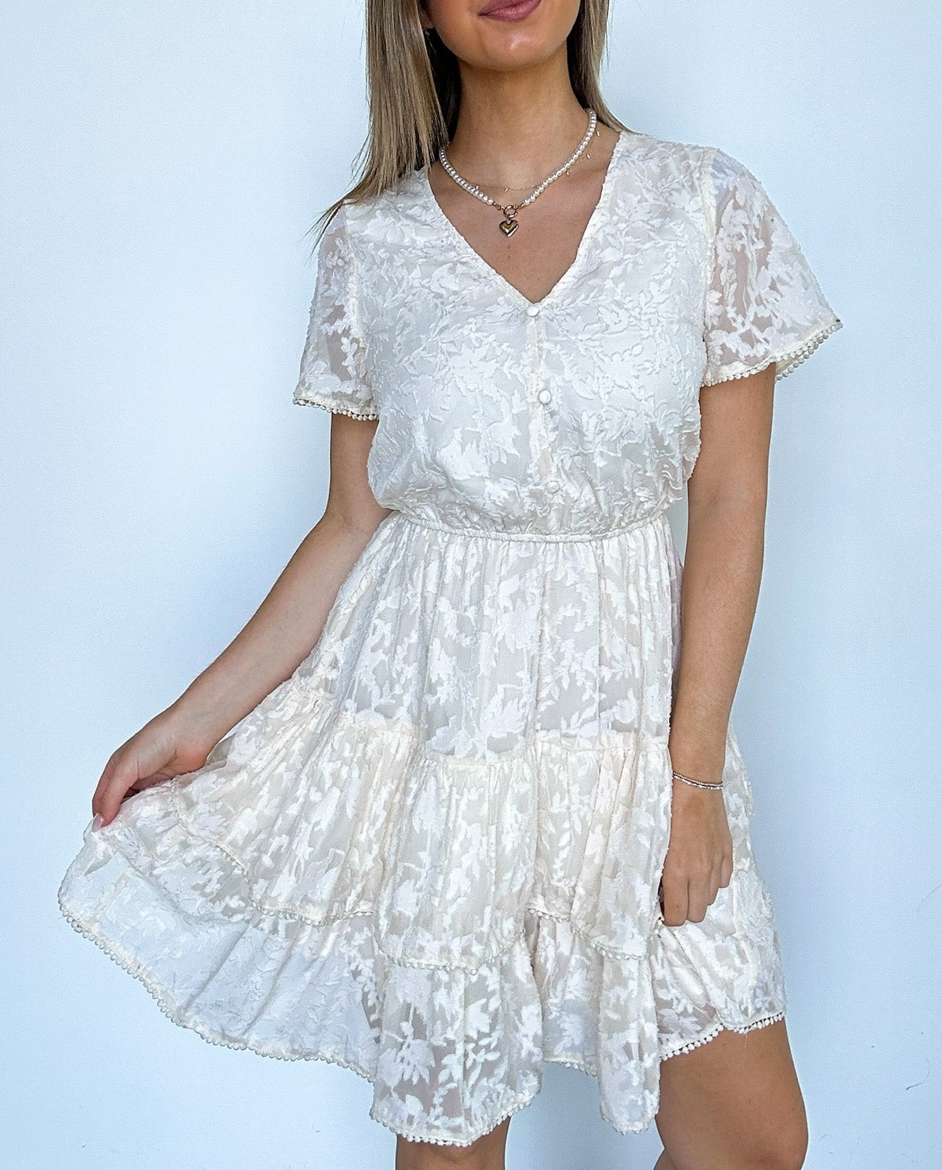 Gorgeous Excellence Lace Tiered Dress