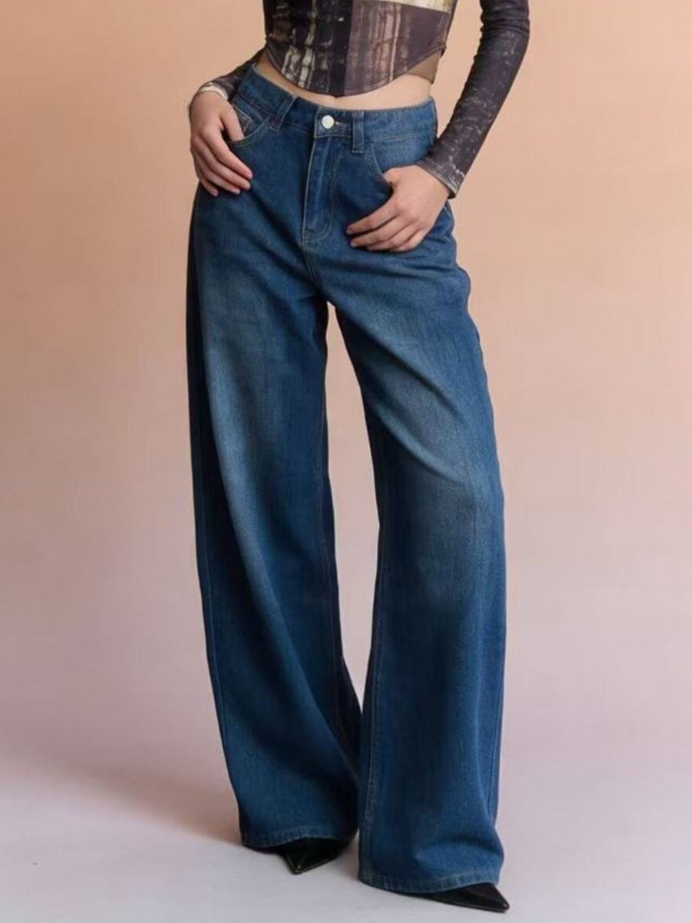 High-Waisted Wide Leg Jeans