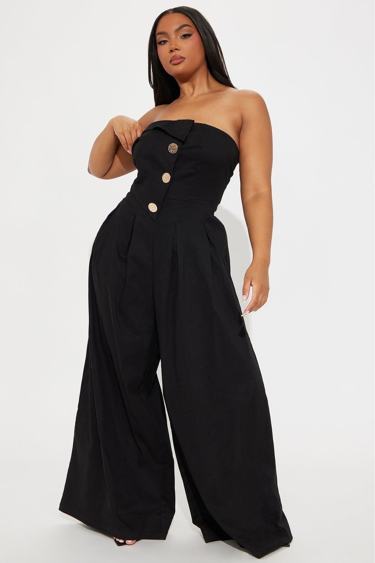 Strapless Wide Leg Jumpsuit