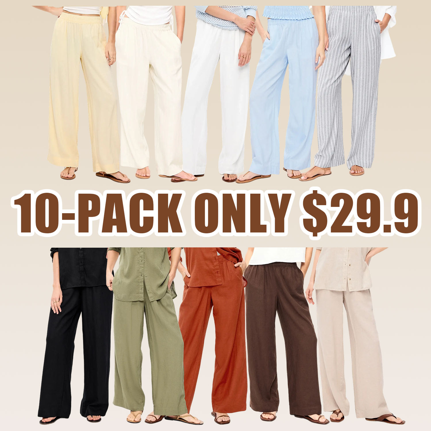 Old Navy Women's High-Waisted Linen-Blend Wide-Leg Pants