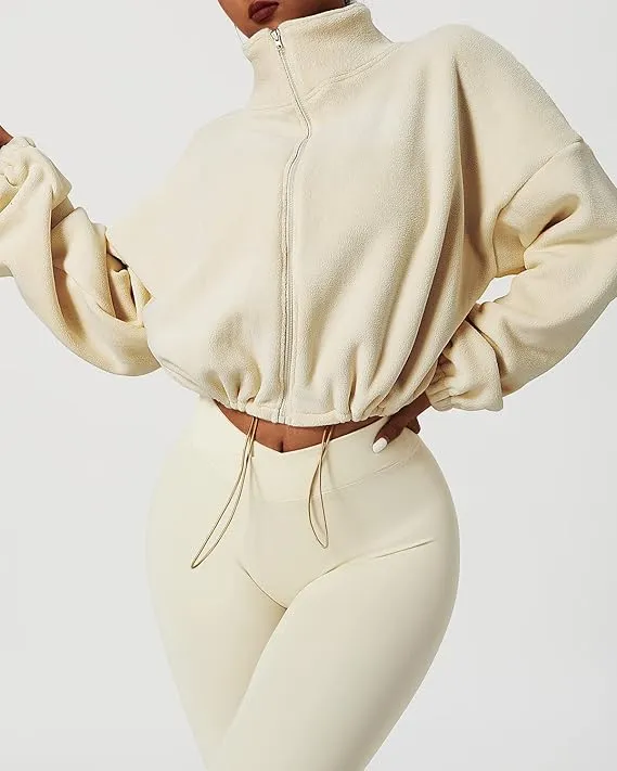 Women's Stand Collar Jacket Long Sleeve Sweatshirt Women's Fall Jacket