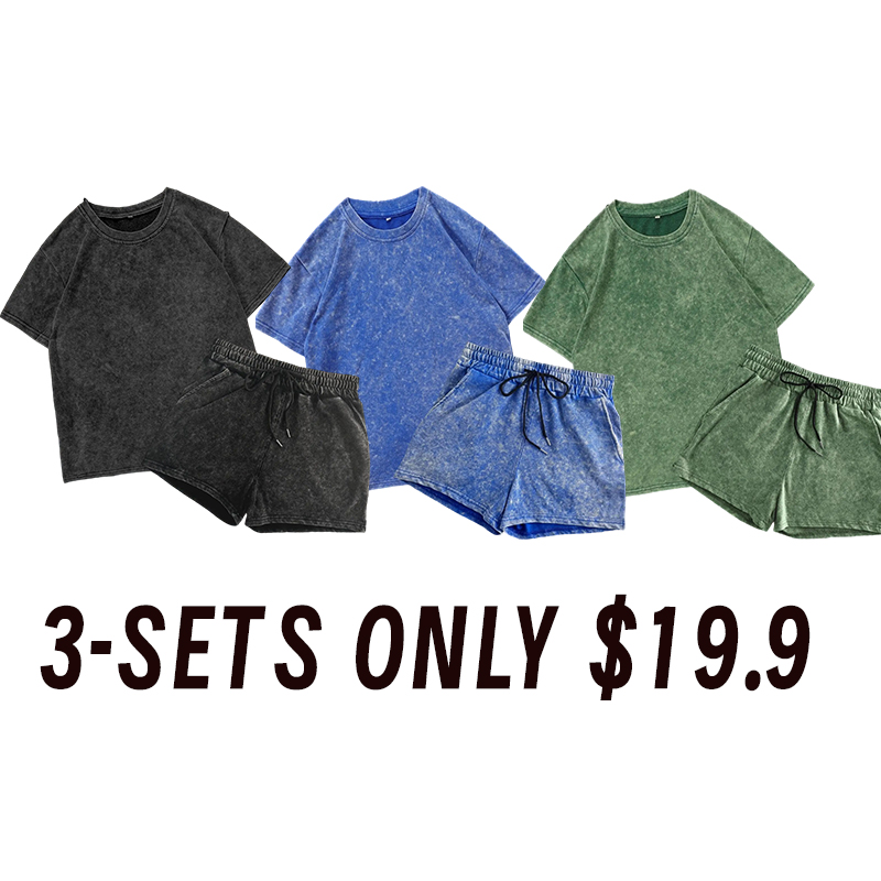 Women’s Denim-Effect Print Matching Set