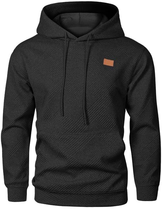 Mens 2 Piece Jacquard Sweatsuit Outfits Hoodie Sweatshirt & Joggers Sweatpants Set Tracksuit