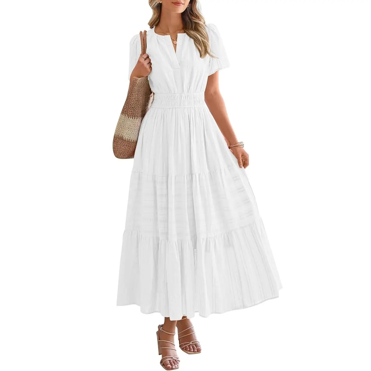 Women’s Lightweight Boho Maxi Dress with Pockets
