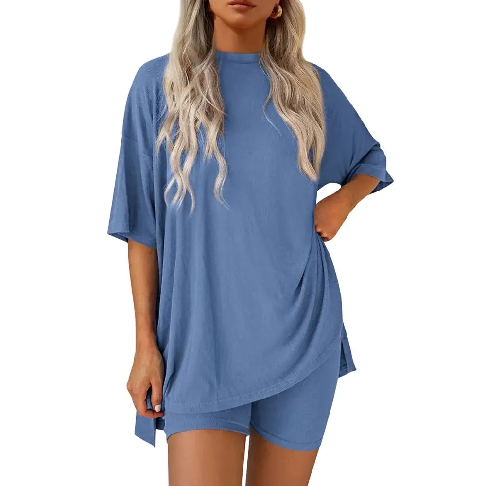 Women's Oversized Tee & Shorts Loungewear Sets
