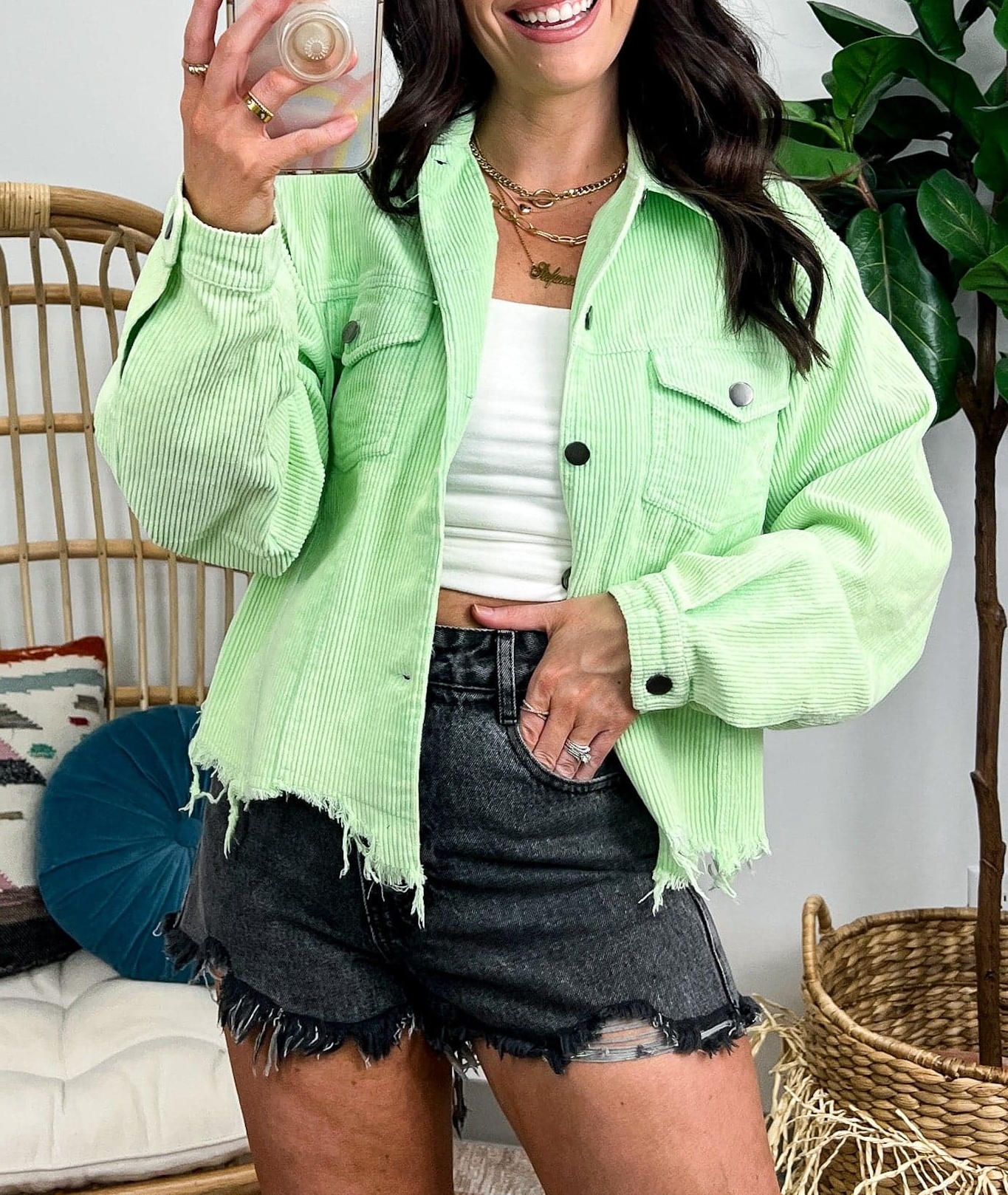 Mainstream Raw Edge Corduroy Jacket