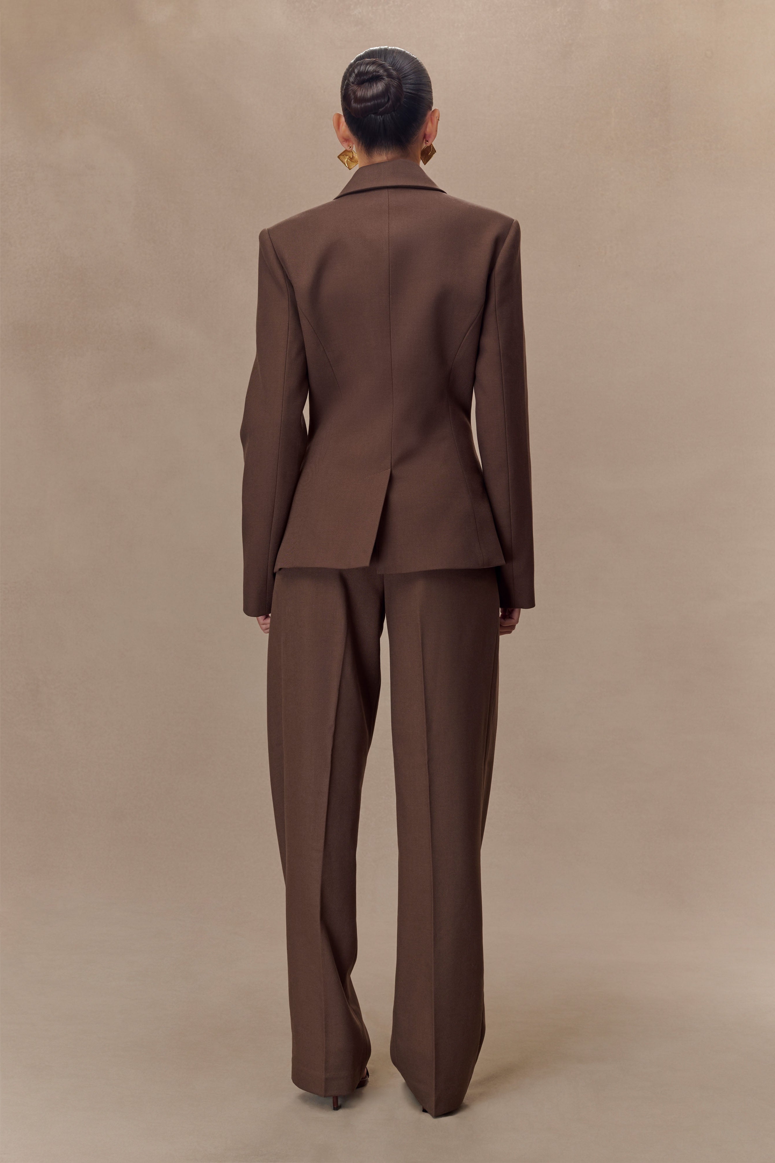 Chocolate Pleated High Waisted Pants