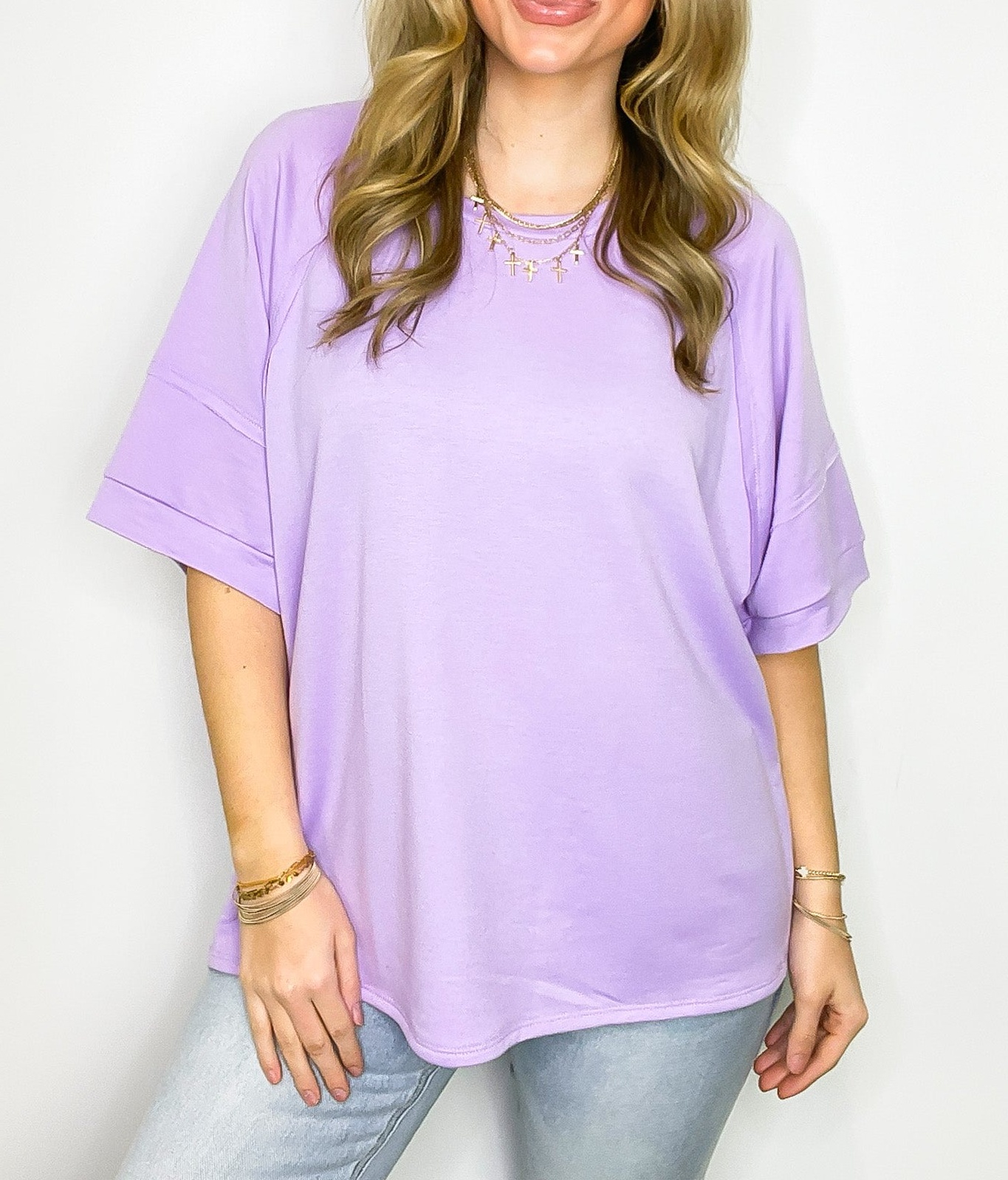 Chill Out Terry Knit Raw Edge Relaxed Top