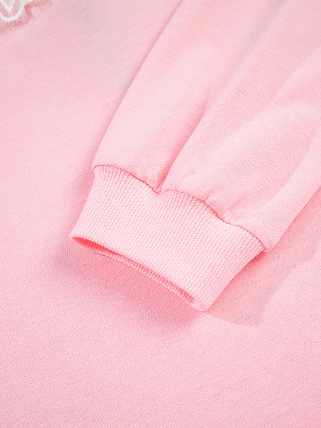 Peter Pan Lace Embellished Neck Sweatshirt and Skirt Two Piece Set