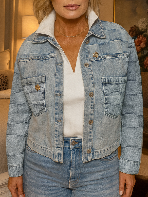 Womens Lapel-breasted Denim Casual Jacket