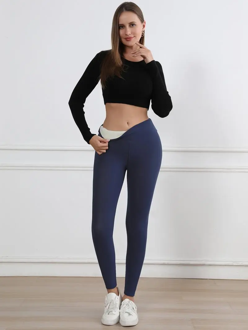 Winter Warm Fleece Lined Leggings High Waist Women's Casual Riding Workout Wear for Yoga