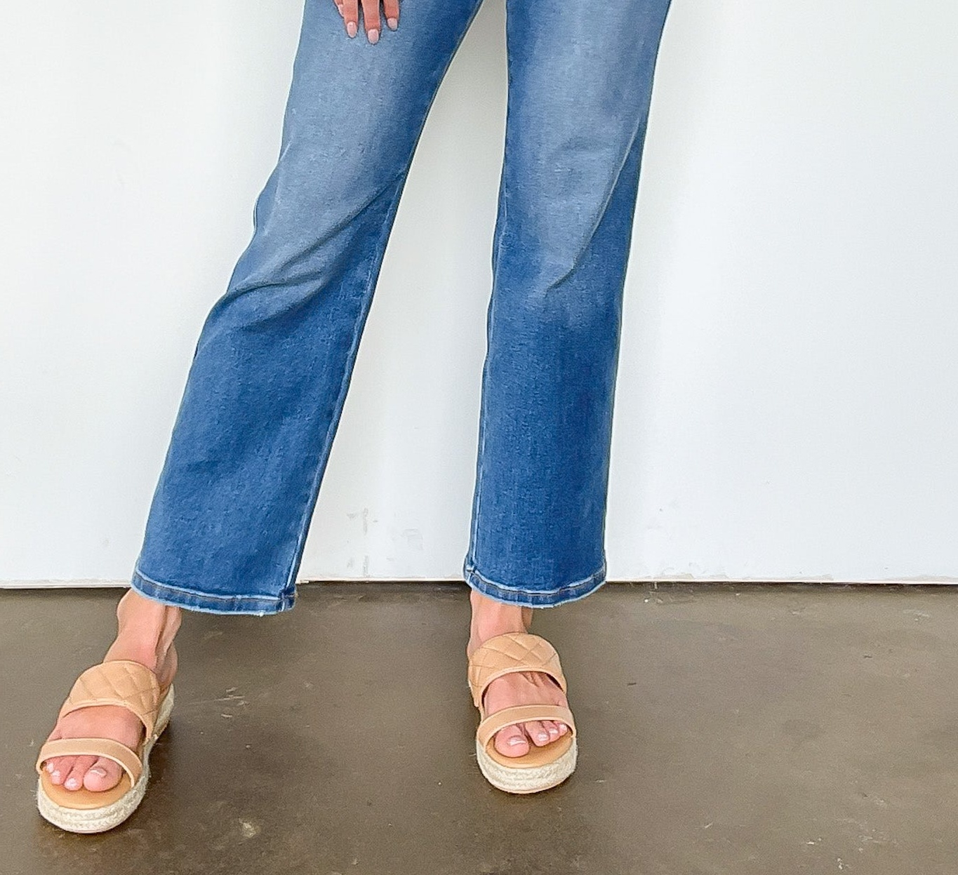 High Rise Ankle Straight Jeans