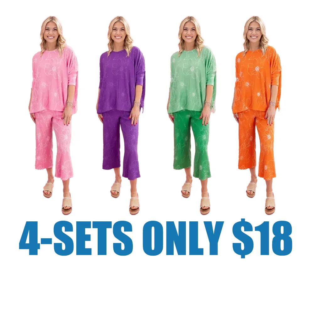 Ruffled floral pattern loose suit