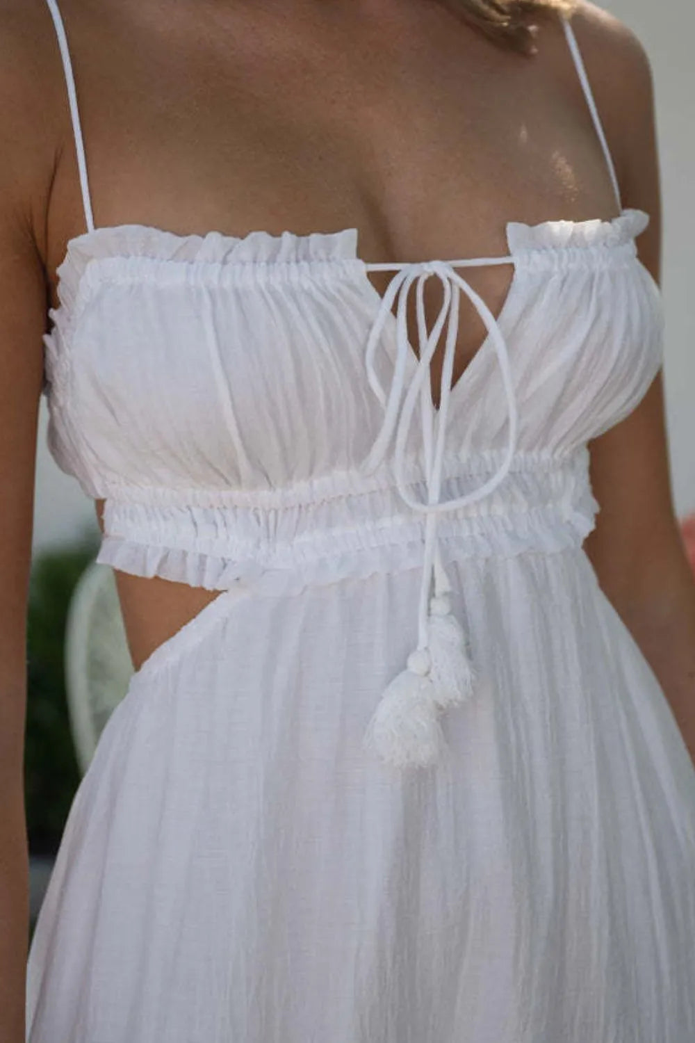 Cutout Square Neck Midi Cami Dress