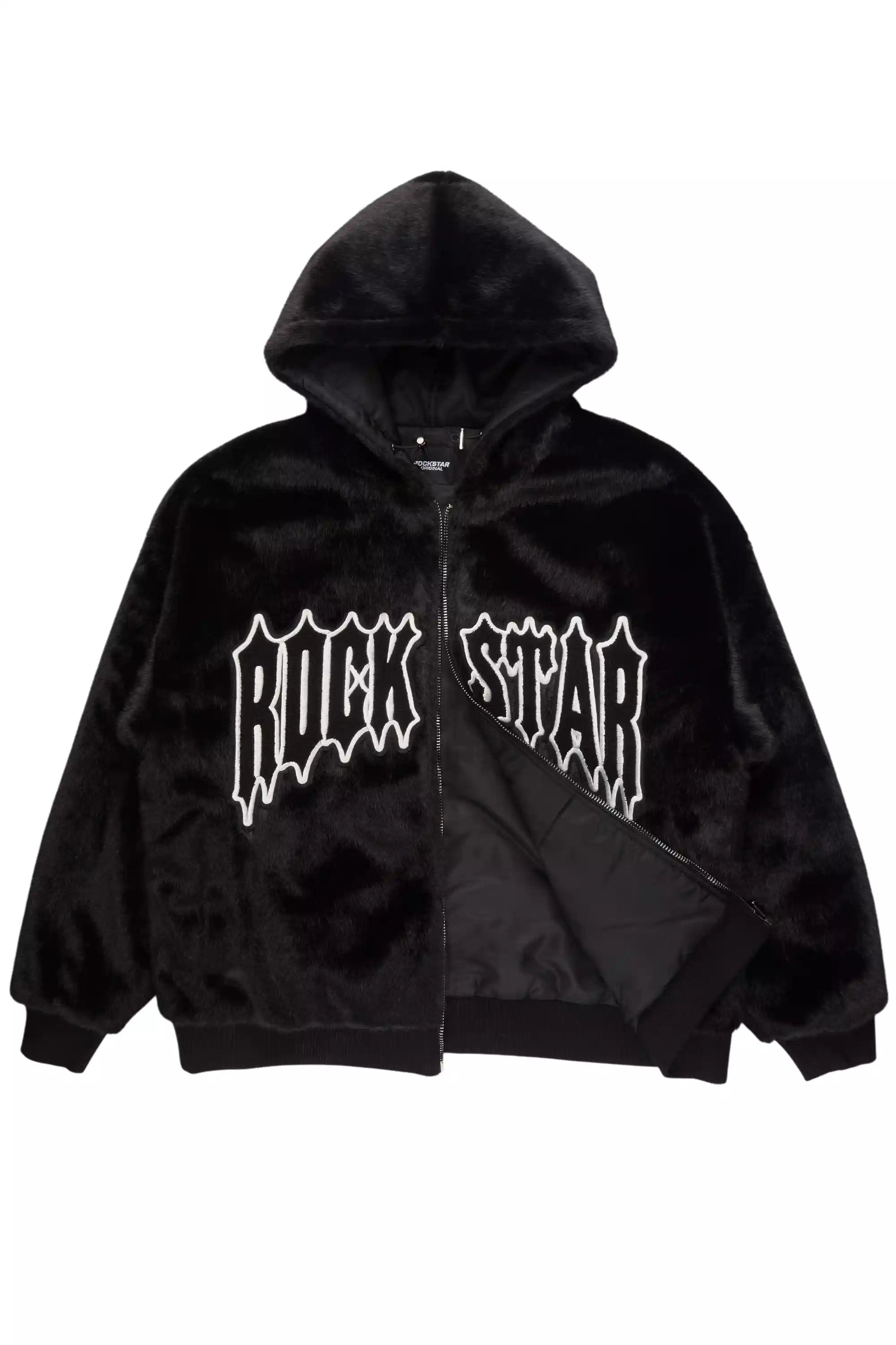 Jaleah Black Oversized Fur Jacket