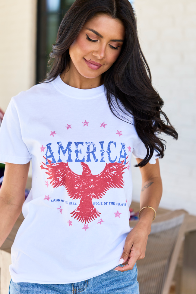 American Eagle White Graphic Tee