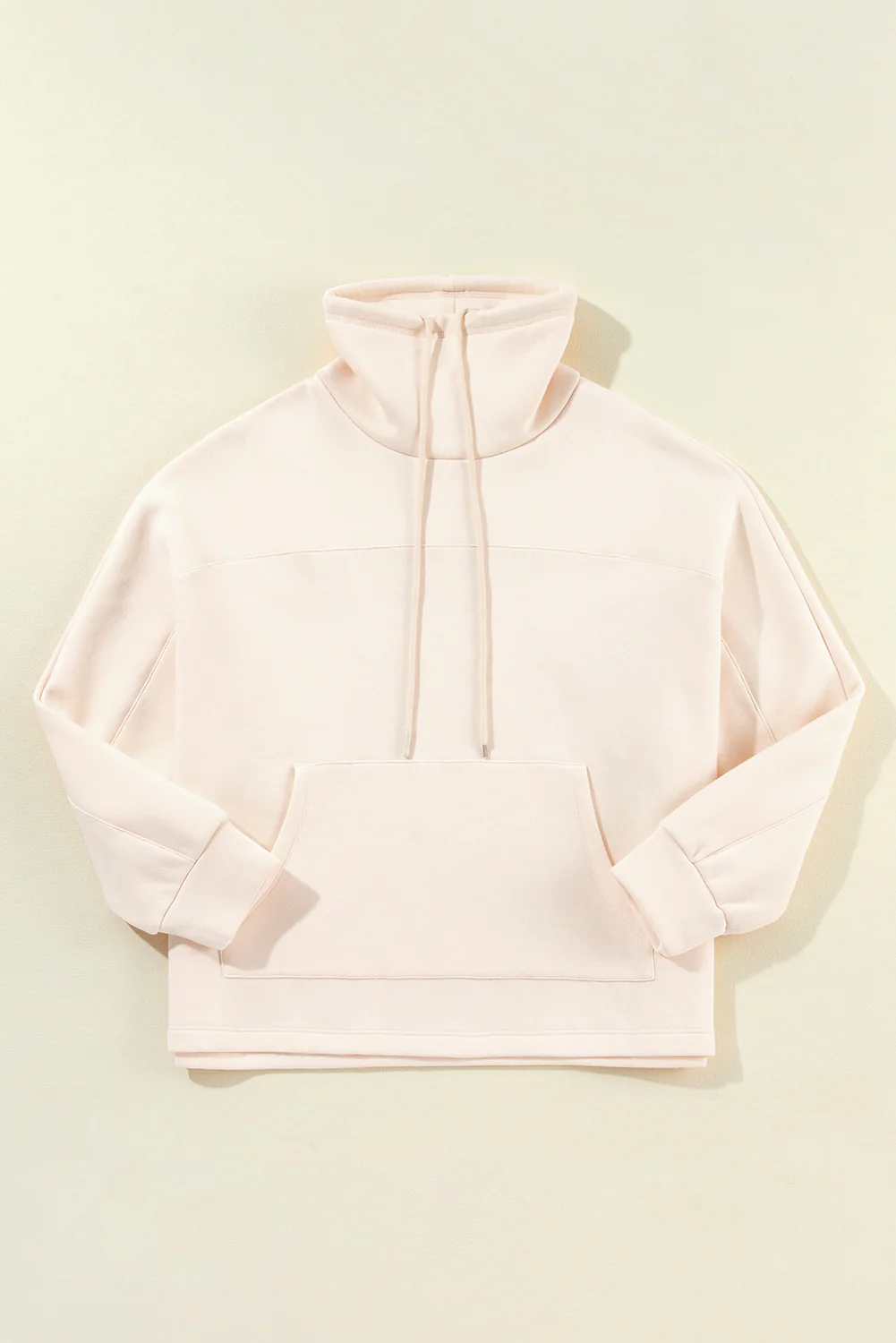 Drawstring Turtleneck Dolman Sleeve Sweatshirt