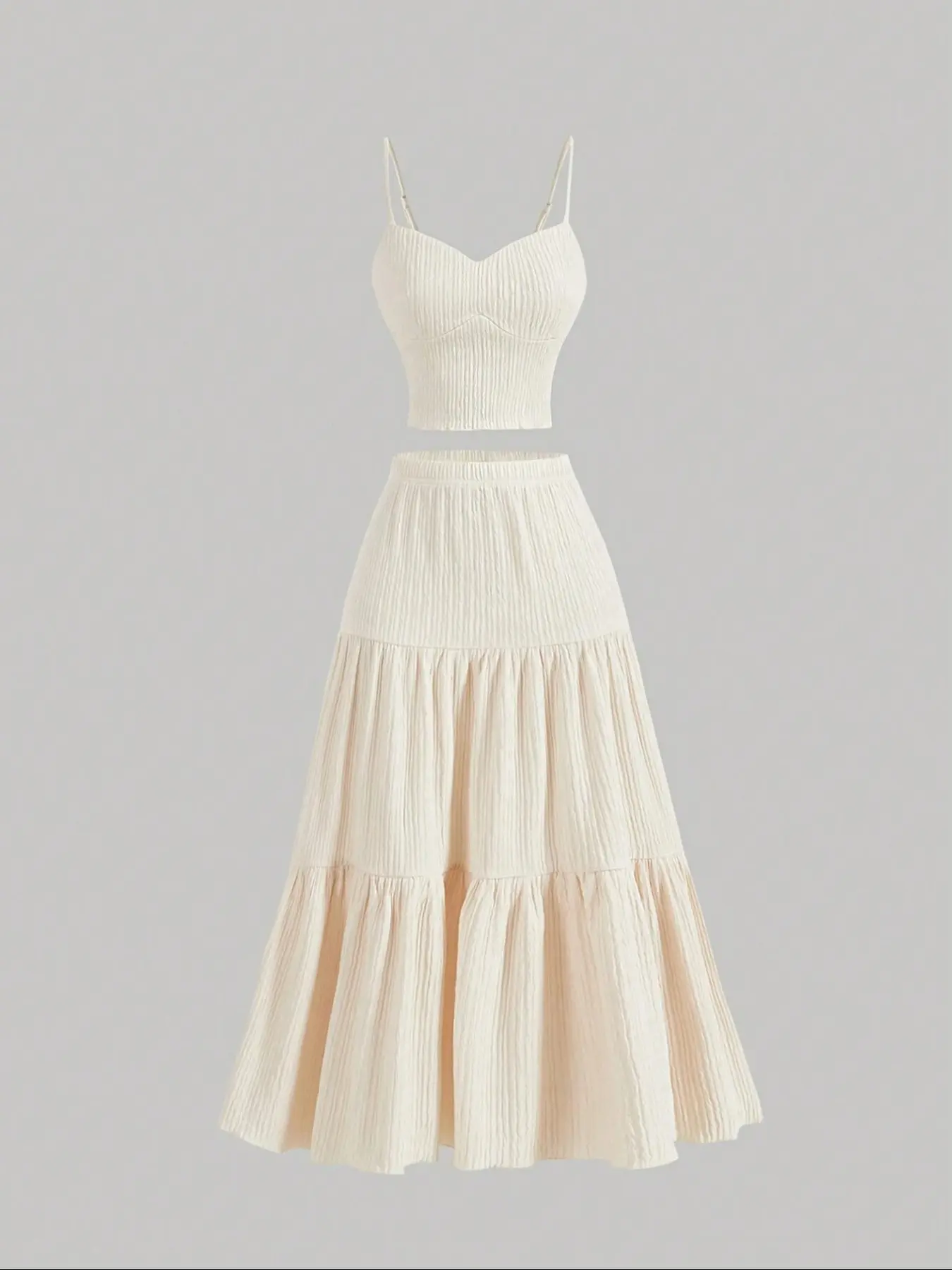 Effortless Summer Crop Cami & A-Line Skirt Set