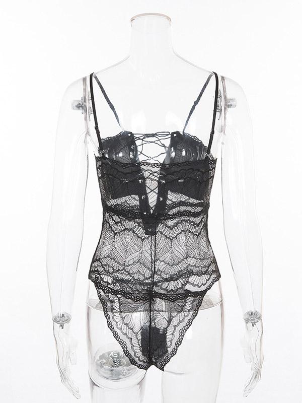 Split-Joint Bandage One-Piece Teddy Lingerie