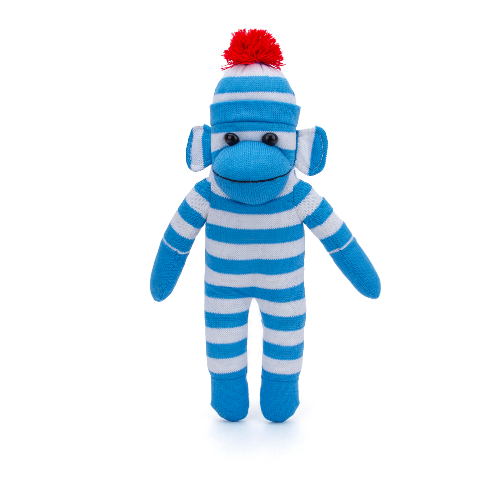 Sock Monkey 16inch Blue