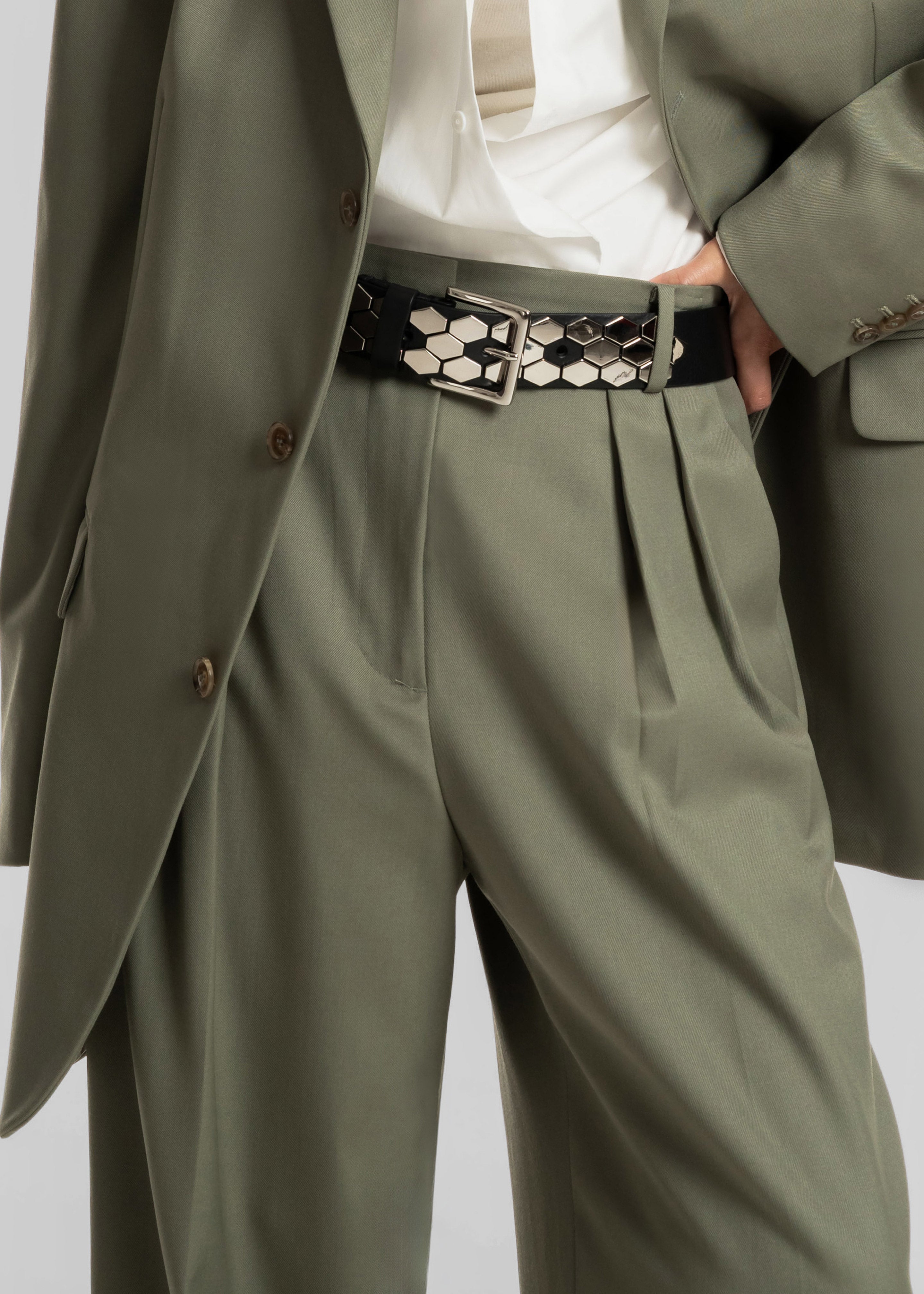 Trosa Straight Trousers - Pale Olive