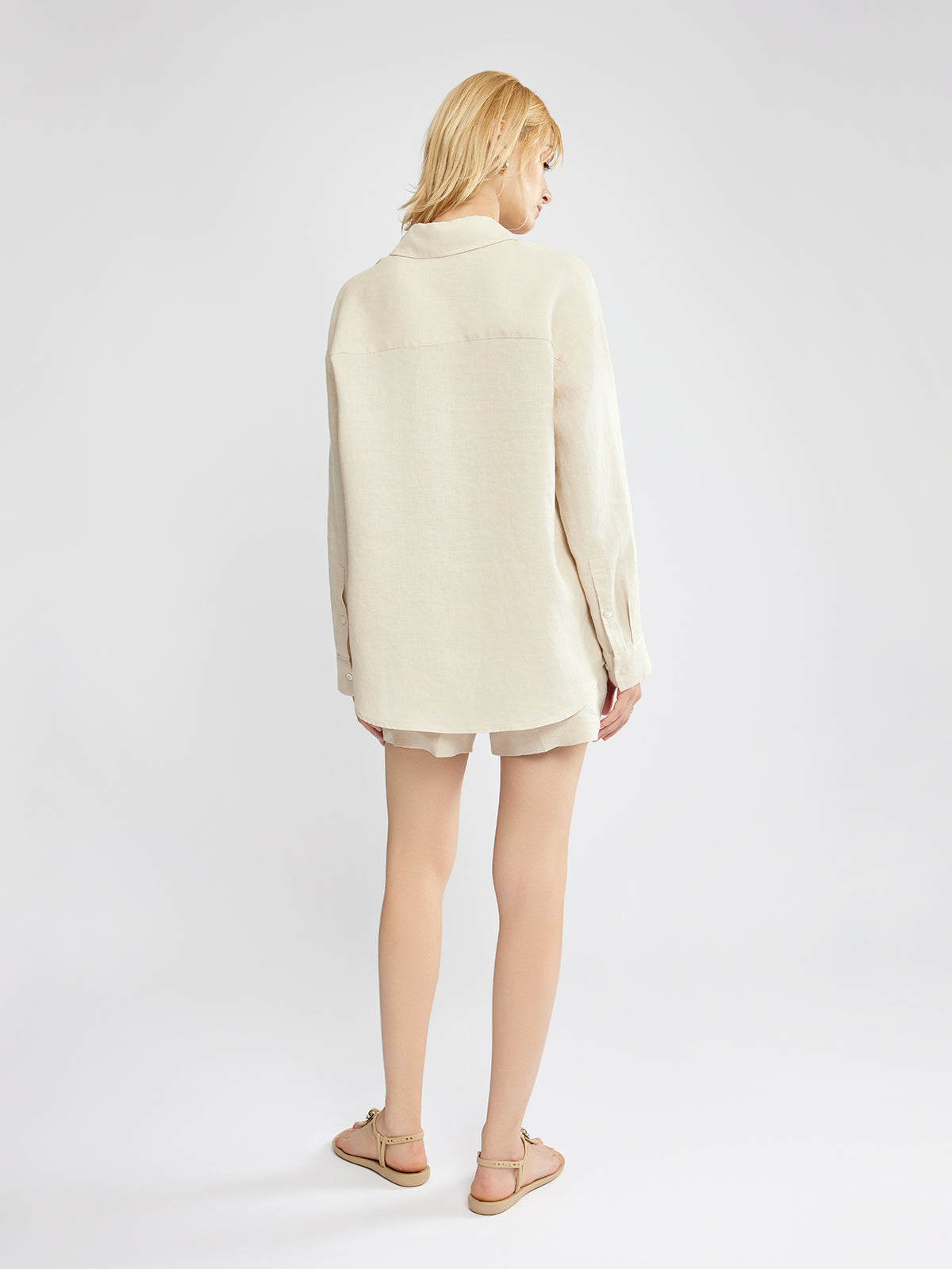 ASOBIO 100% Linen Button-Up Shirt