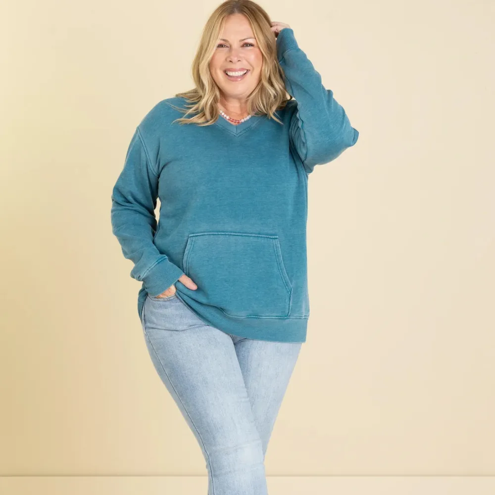 Cozy Campfire V-Neck Sweatshirt