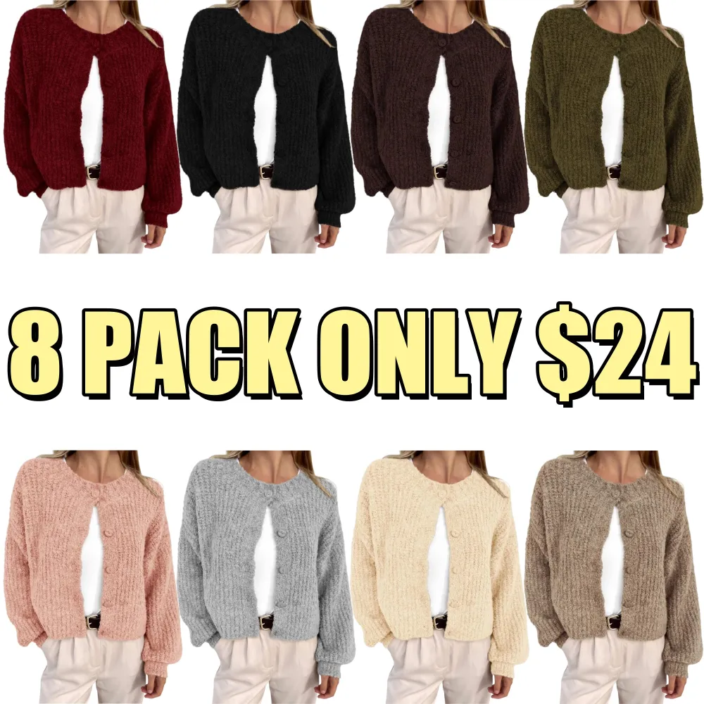 Women's Chunky Knit Fall Cardigan Winter Long Sleeve Button Down