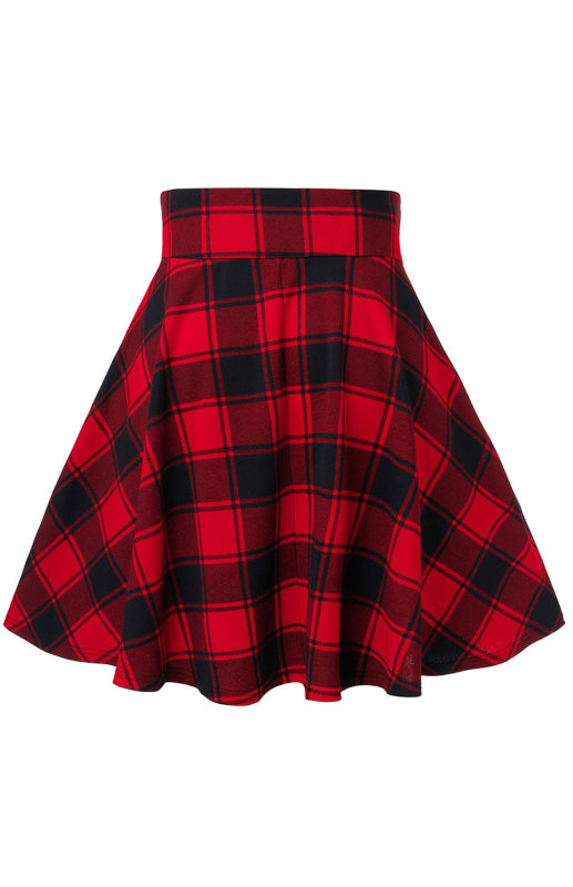 A-Line Plaid Print Mini Skirt