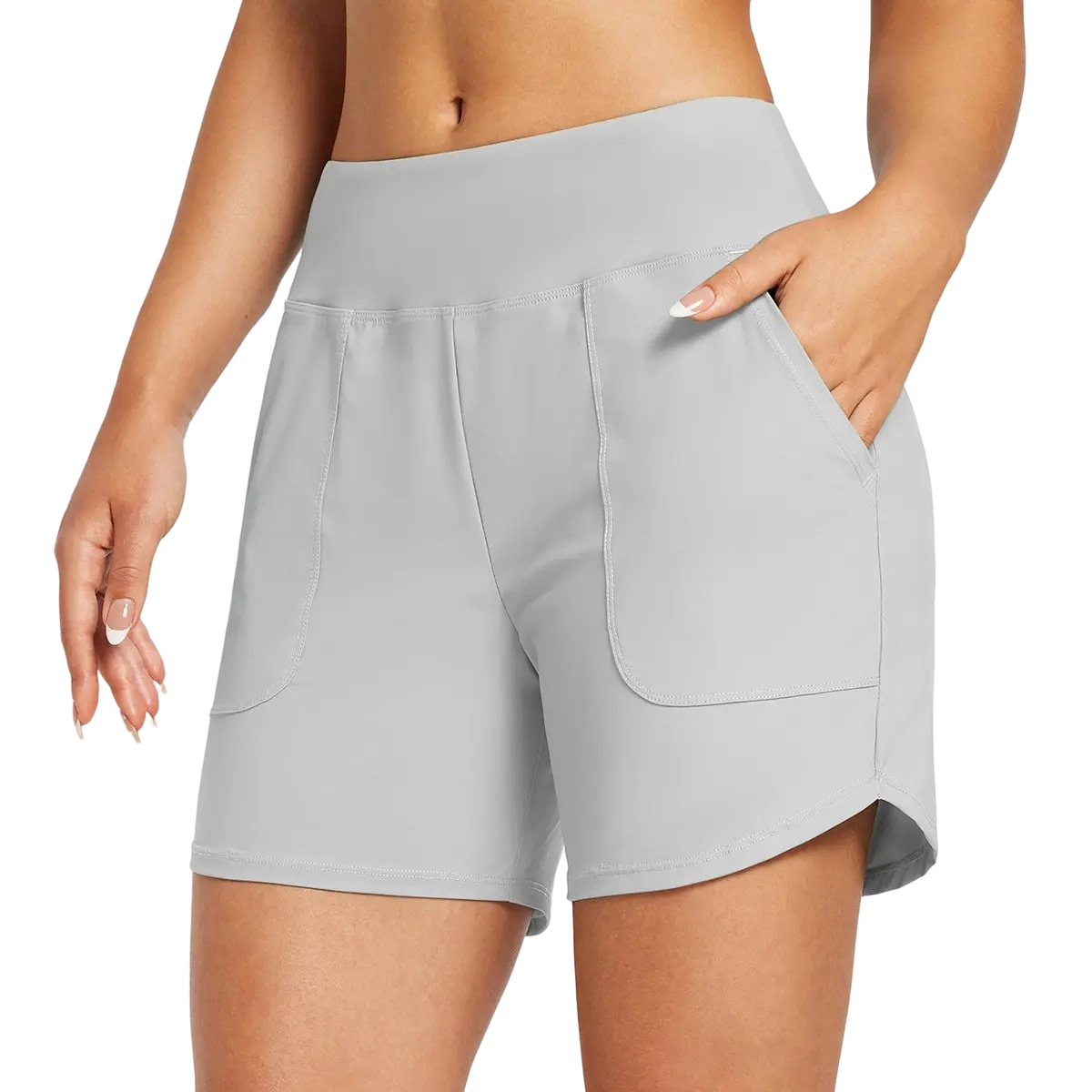 ✨ Women’s High-Waisted Quick-Dry Board Shorts with Pockets