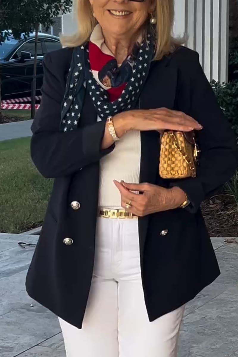 Women's Fashion Solid Color Double Breasted Blazer