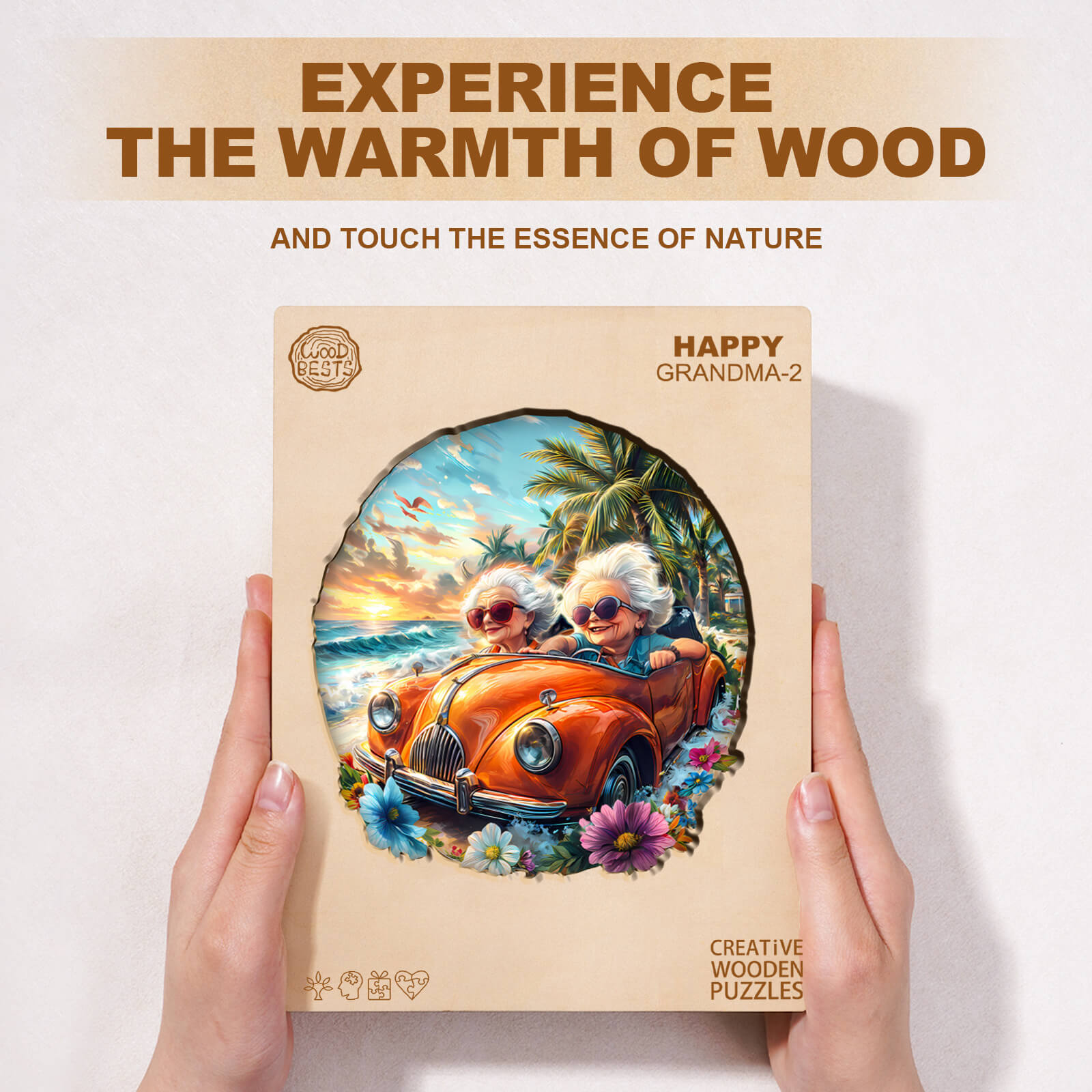 Happy grandma-2 Wooden Jigsaw Puzzle