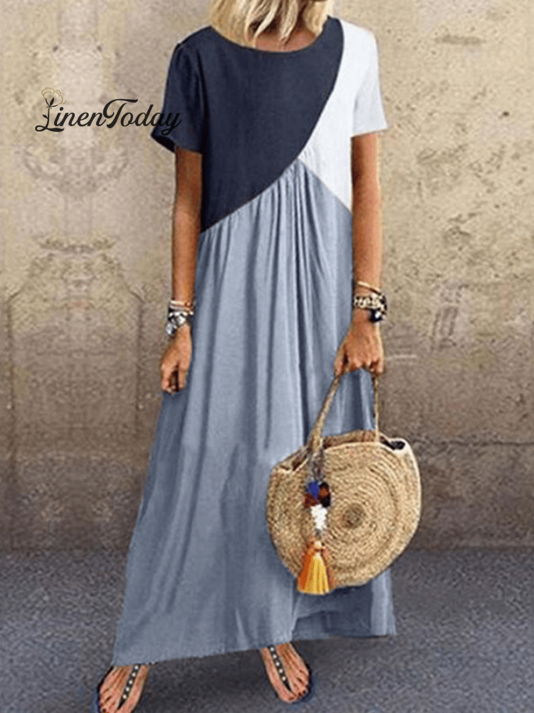 Casual Round Neck Short Sleeve Dress