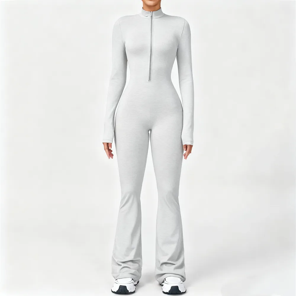 Women's Long Sleeve Flared Sports Jumpsuit