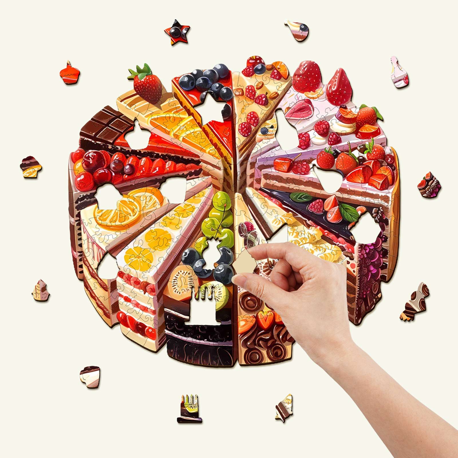 Delicious Cake Wooden Jigsaw Puzzle