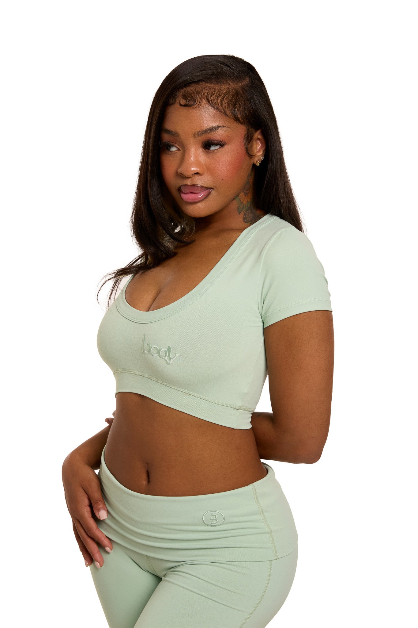 YOGA CROP TOP (SEA-FOAM GREEN)