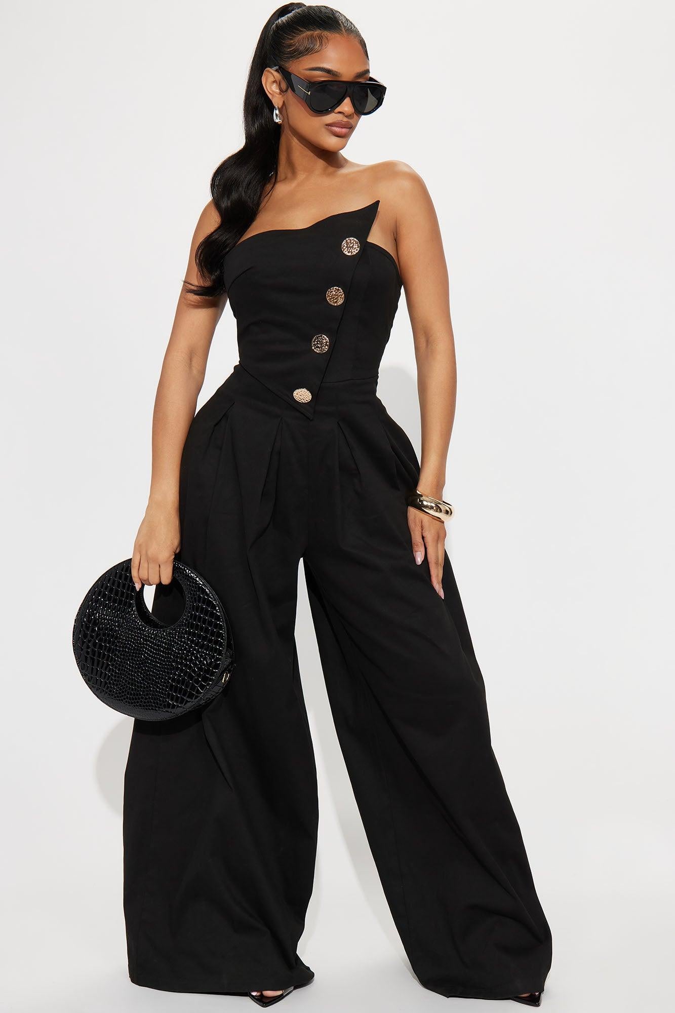 Strapless Wide Leg Jumpsuit