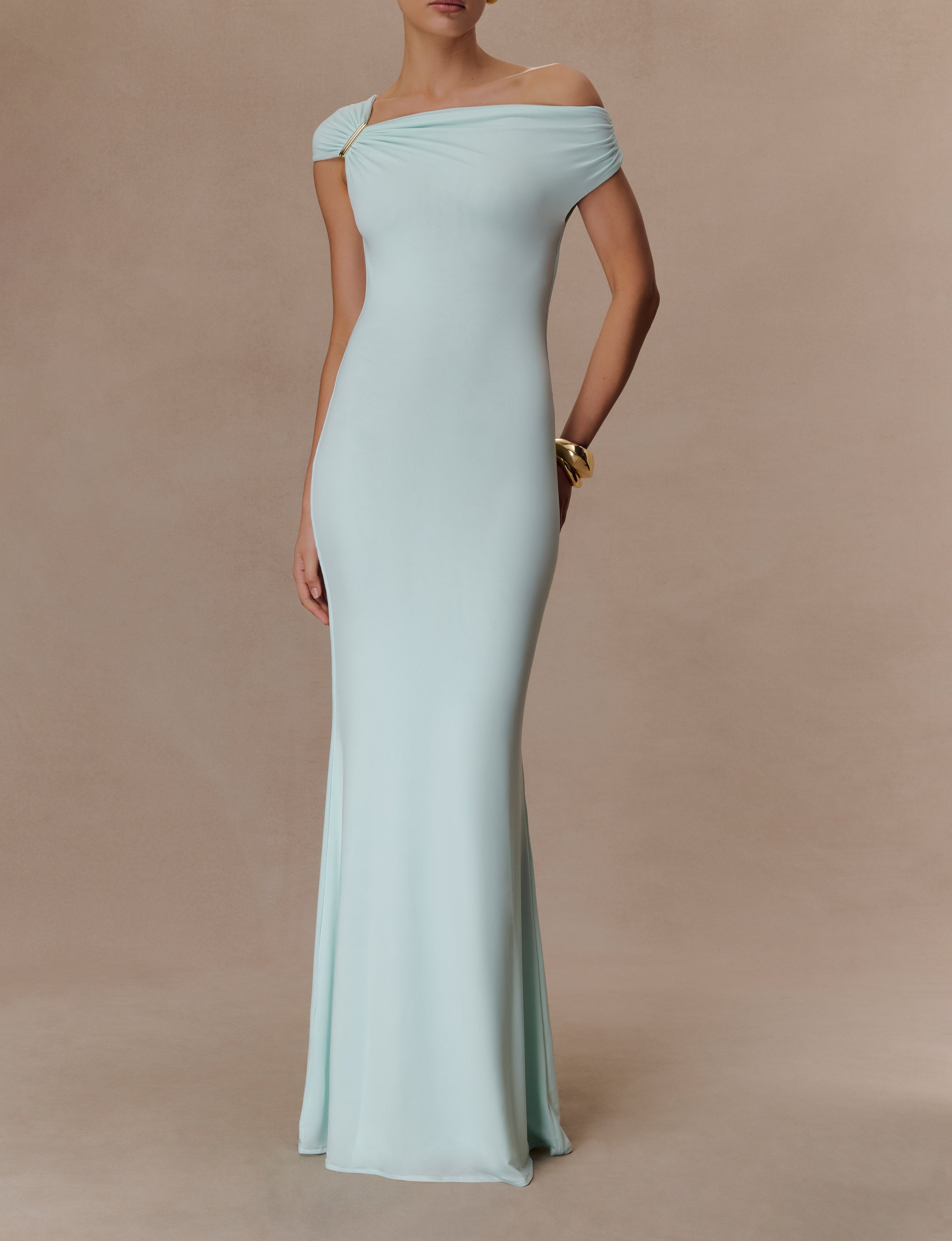 Lagoon Slinky Maxi Dress With Hardware