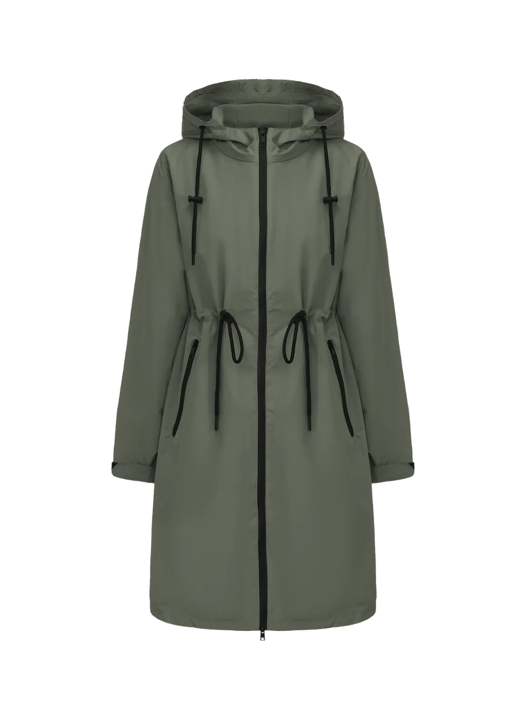 Long Line Waterproof Raincoat With Warmer brushed lining