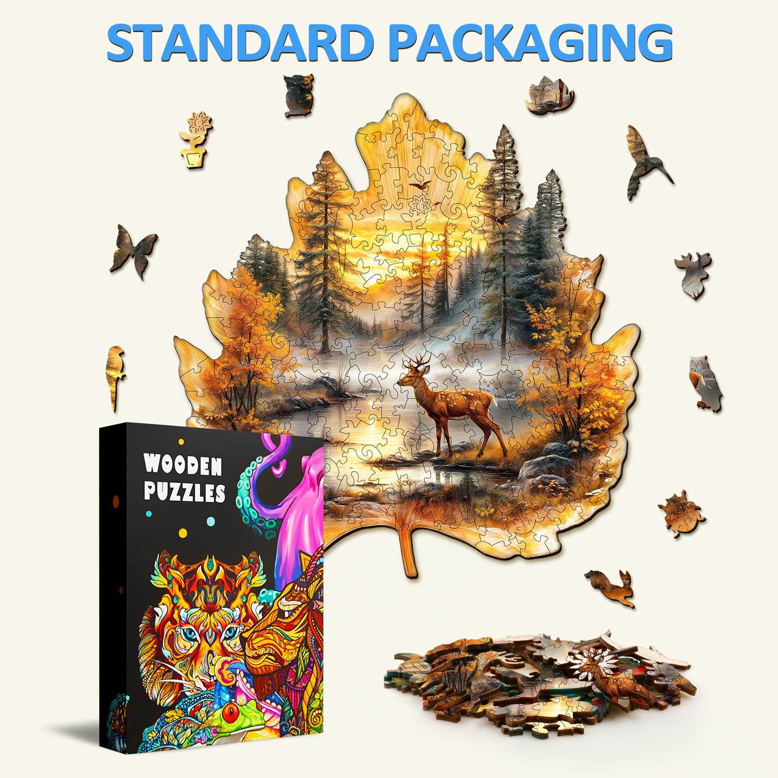 Golden Hoofprint Wooden Jigsaw Puzzle