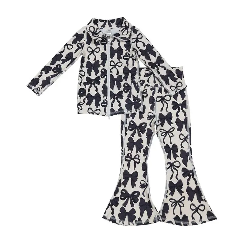 Girls’ Solid Color Long Sleeve Yoga Set – Soft & Stretchy