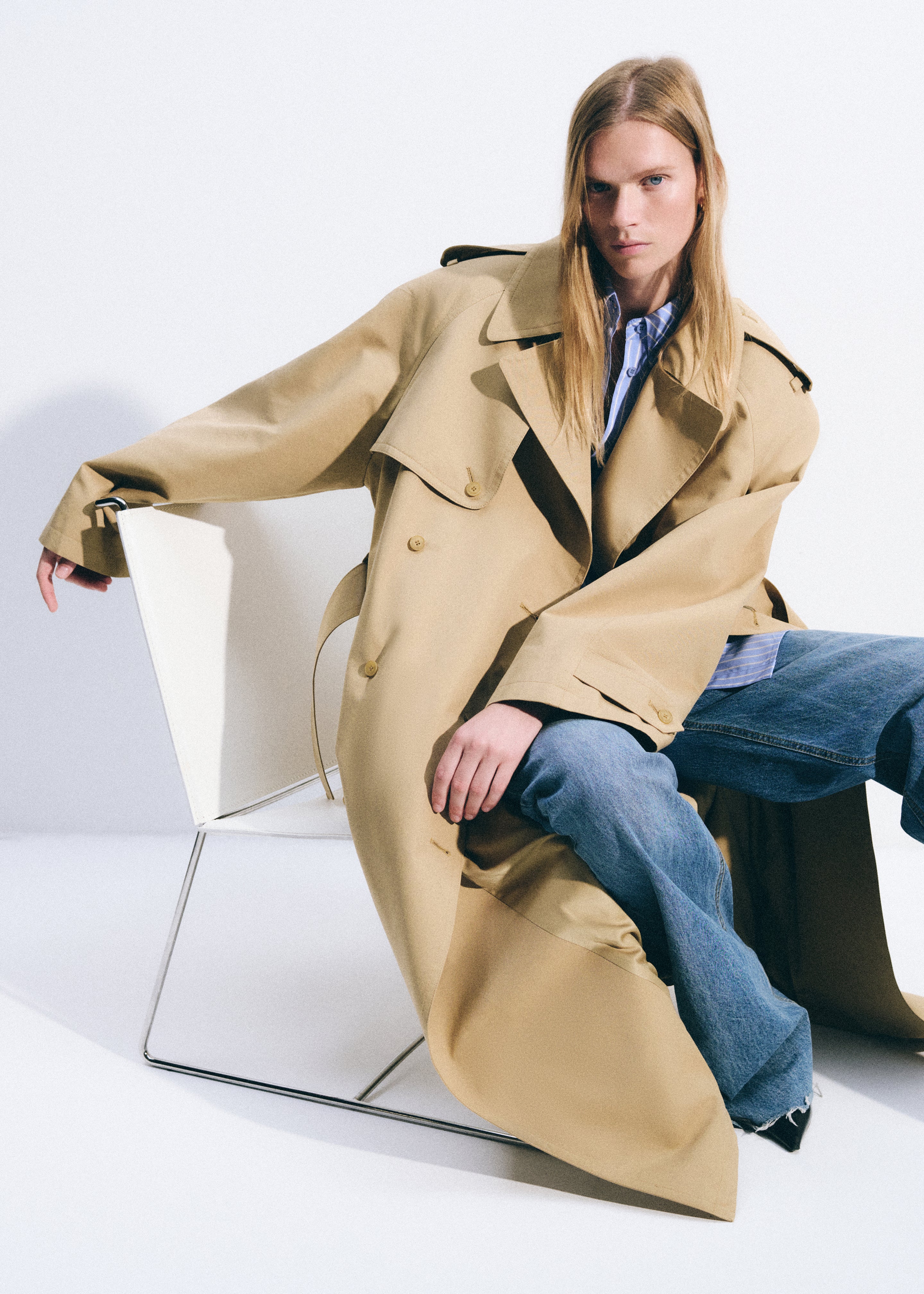 Riva Cotton Trench Coat - Camel